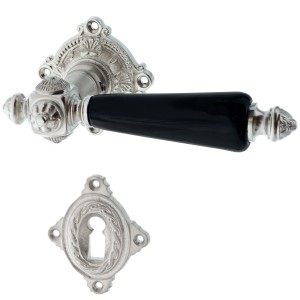 ferrure de porte Art Nouveau en laiton | forme marquante, argent